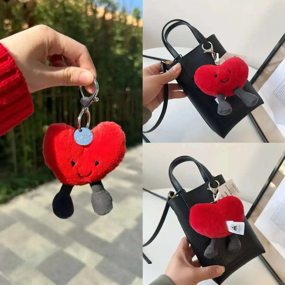 2024 New 16cm Jelly Cat Fun Red Love Pendant Keychain Bag Pendant Accessories Doll Pendant Valentine'S Lovers Day Gifts