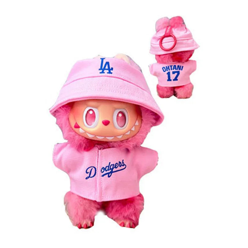 The first, second and third generations of Labubu clothes pendant Labubu sitting baby clothes LA baseball suit trend