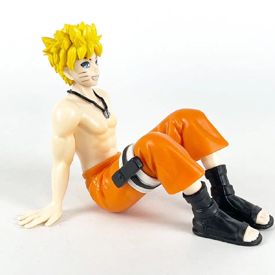 2pcs Anime Naruto Shippuuden Hatake Kakashi Uzumaki Naruto Figure Tenohira Sitting Model Toy Gift Collection Action Figure PVC