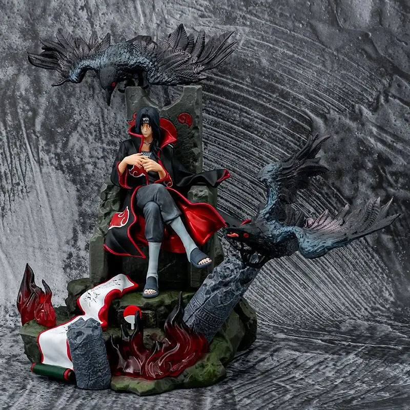 Naruto Uchiha Itachi GK Super Large Throne Anime Figure Action Comic PVC Model 22cm Desktop Ornament Sasuke Christmas Gift Toys