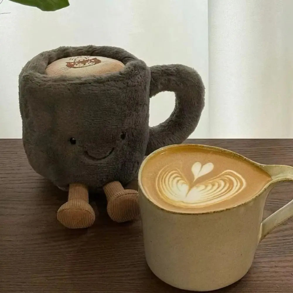 10cm Jelly Cat Fun Coffee Cup Kawaii Furry Plush Toys Soothing Sleep Plush Doll Cute Surprise Gift for Boys Girls Home Decor