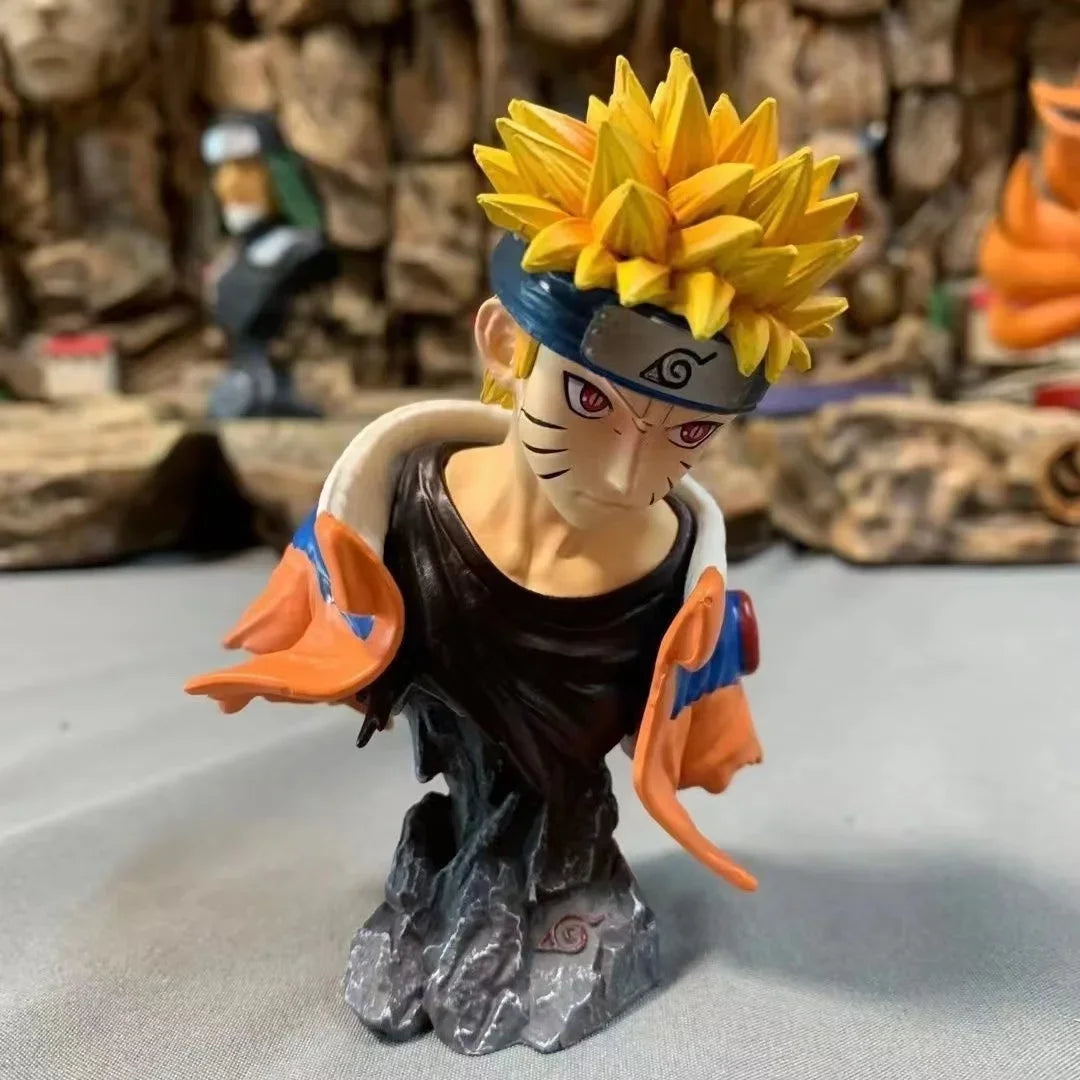 Anime MiniNaruto Uzumaki Naruto Childhood Bust Statue Anime Action Figure Statue Action Figure 10cm PVC Model Toy Holiday Gifts