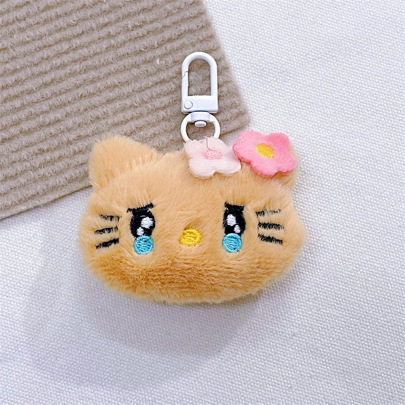 Kawaii Cute Cartoon Sanrio Hellokitty Plush Doll Anime Keychain For Women Girls Bag Decoration Accessories Pendant Keyring