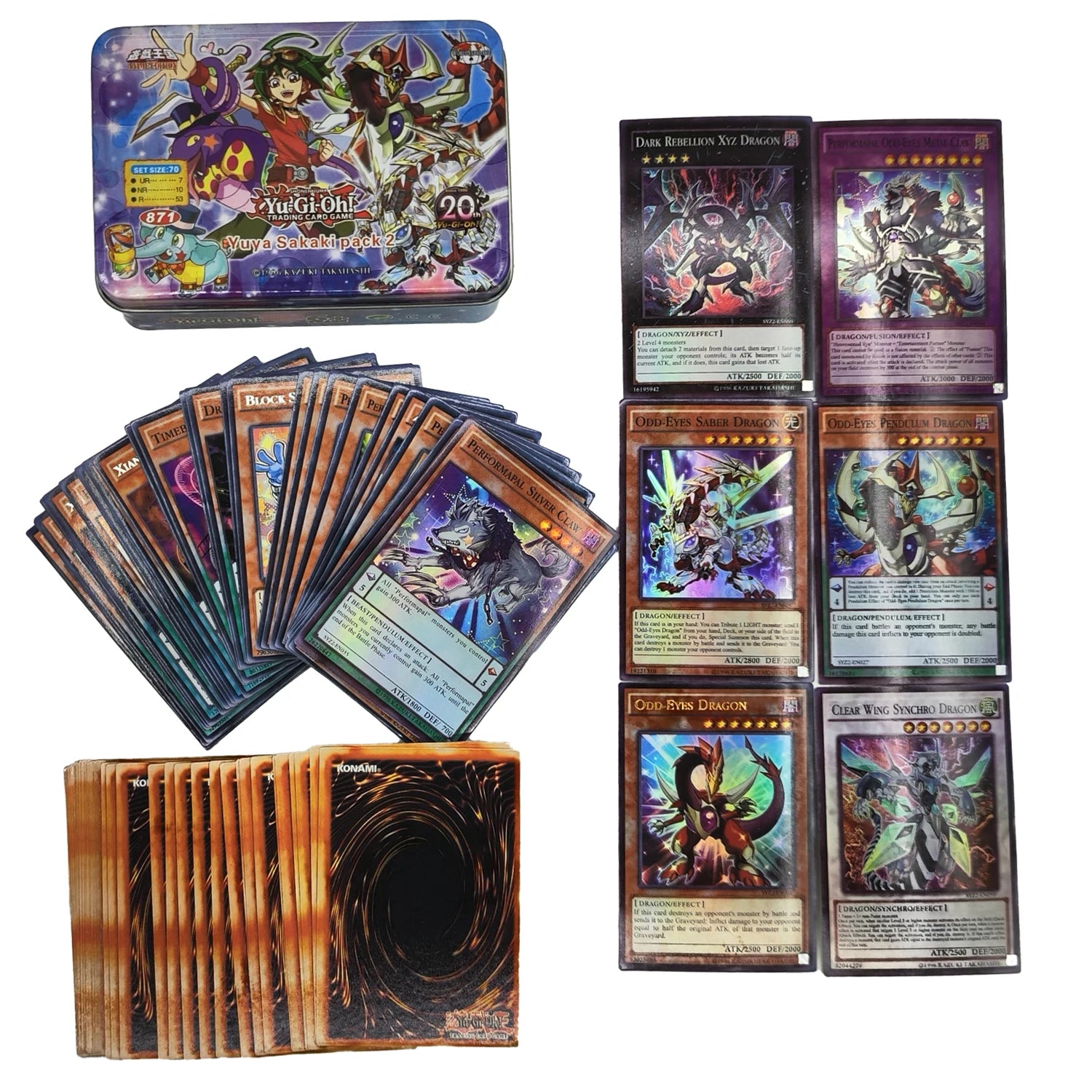 Yu Gi Oh Cards EGYPTIAN GOD PACK Card Deck English TCG Holographic Golden White Dragon Duel Game Collection Card with Tin Box