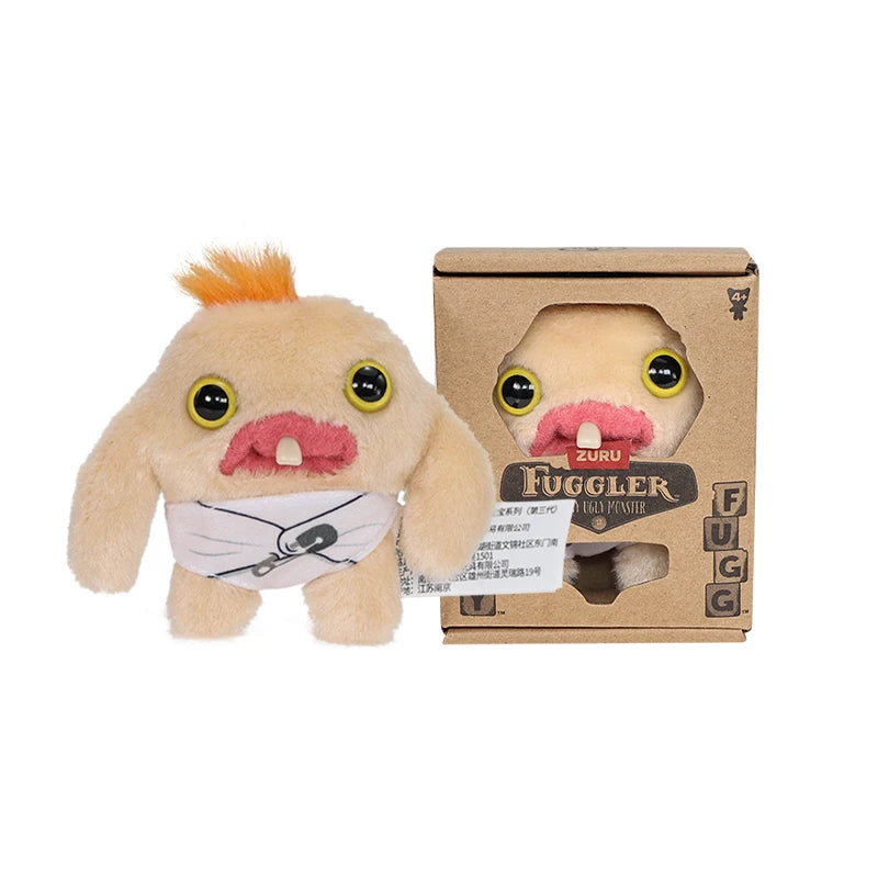 10cm Fuggler Plush Grin Grin Oogah Boogah Annoyed Alien Funny Monster Baby Series Mini Tooth Treasure Doll in Diaper Soft Toys