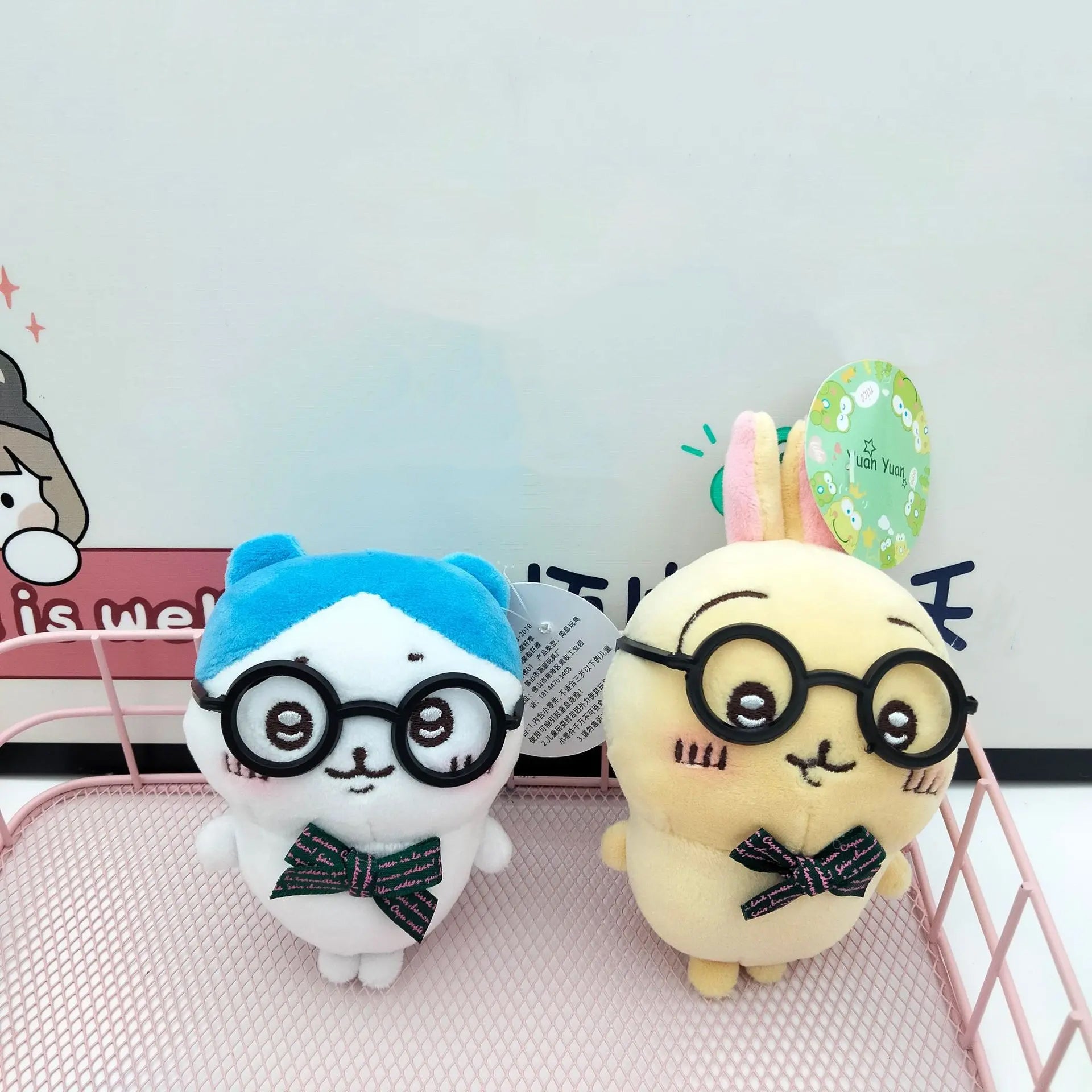 Kawaii Chiikawa Hachiware Usagi Cute plush backpack pendant keychain doll wearing glasses toys children's gift