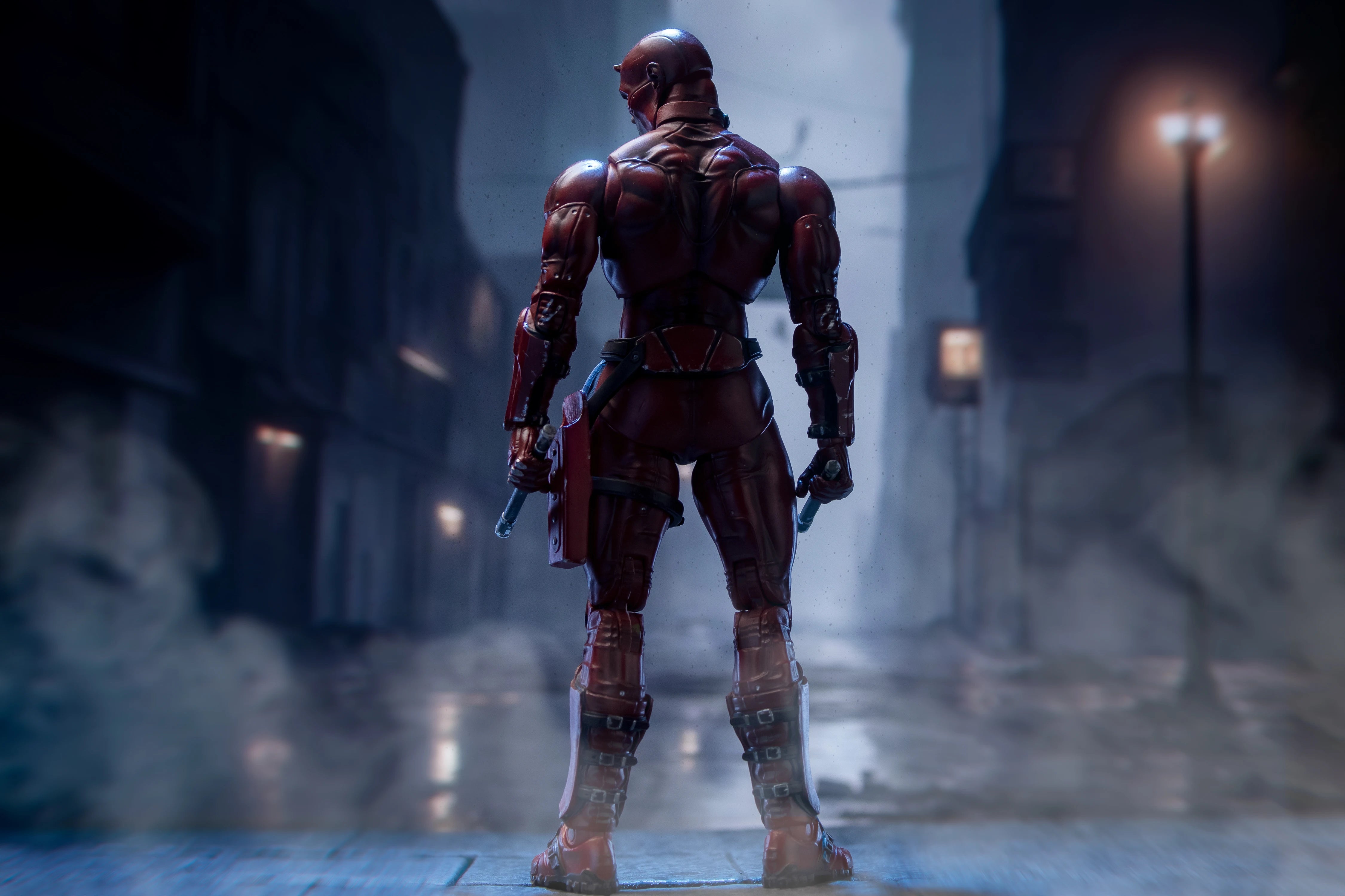 In Stock - FlefToys Marvel Daredevil Classic Red Shadowland Reborn Black 8