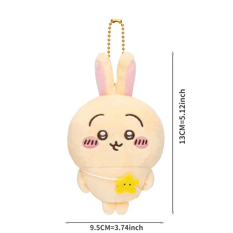 10Cm Miniso Cartoon Chiikawas Plush Doll Keychain Hachiwares Usagis Cute Pendant Outing Series Backpack Decoration Child Gifts