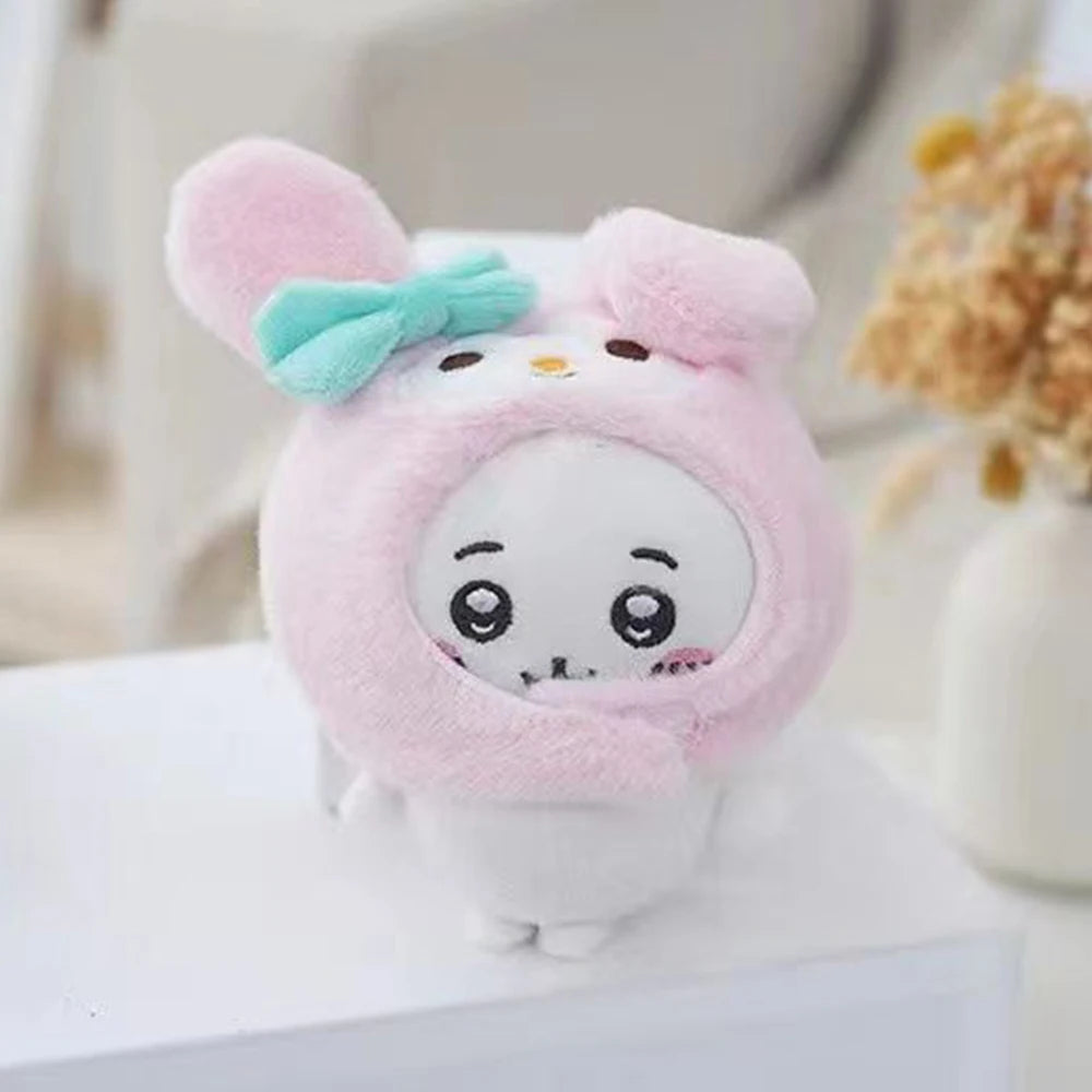 Cute Cross-dressing Chikawas Plush Doll hachiware Sanrio Taiyaki Headgear Self-deprecating Bear Keychain Bag Pendant Girl Gift