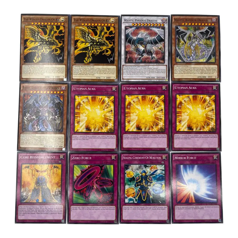 Yu-Gi-Oh Deck 341 THE GOD OF LIGHT CREATION English Holographic Golden White Dragon Duel Game Collection Card with Tin Box