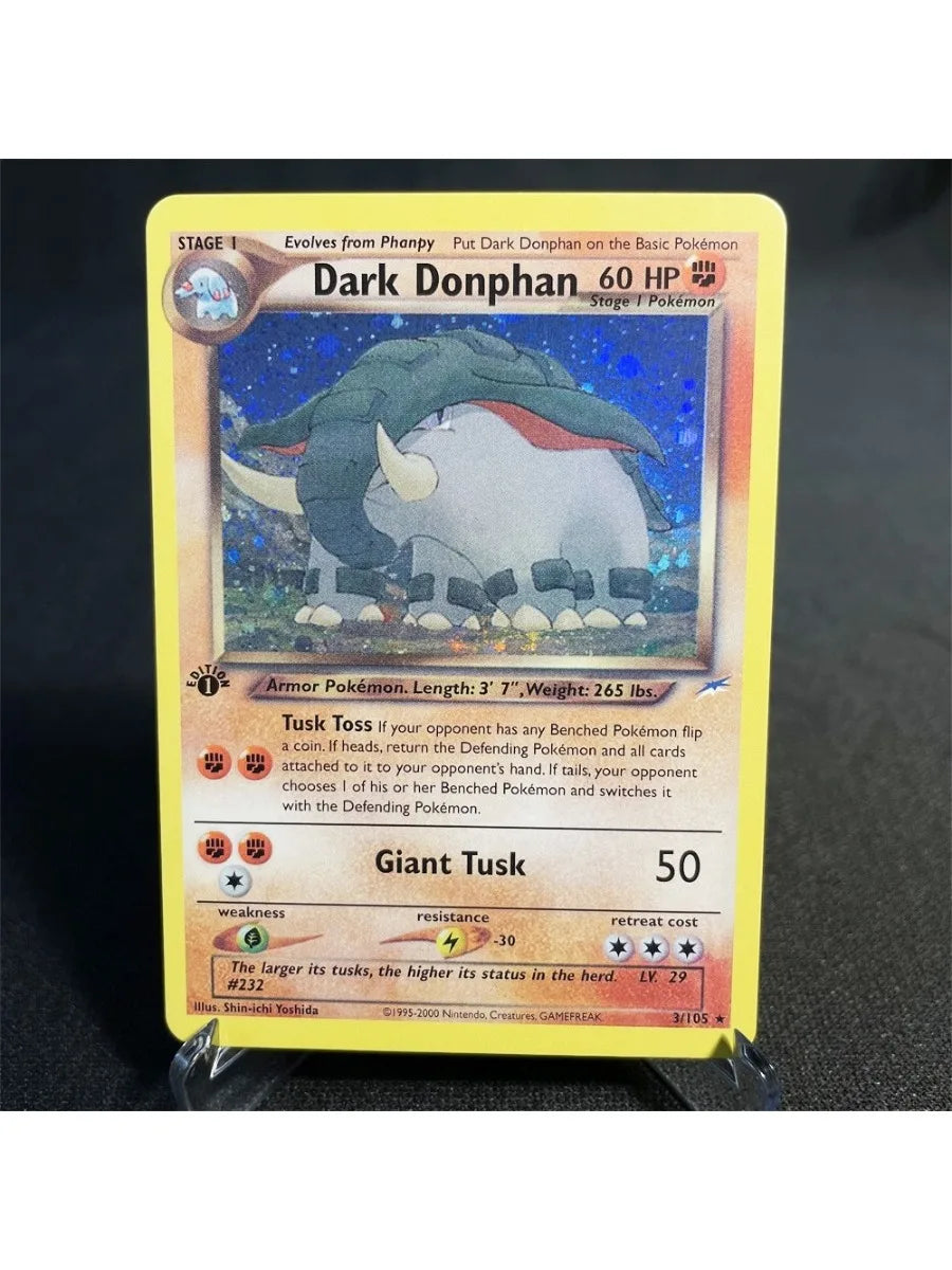 Pokémon Cards Foil Flash Card Neo Destiny Series Celebi Dark Donphan Light Flareon Collection Cards Model Toy Gifts Proxy Card