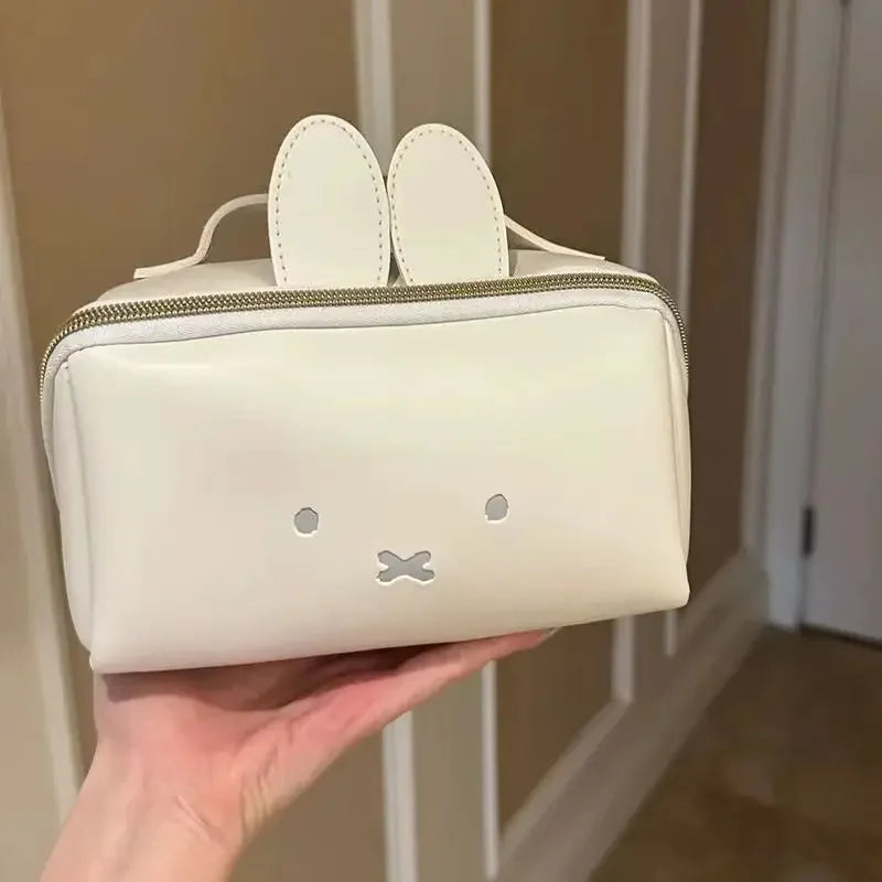 Miffy Rabbit Cute Shape Hand Makeup Bag Kawaii Multi-functional Portable Toiletry Storage Bag Toy Gift for Girls