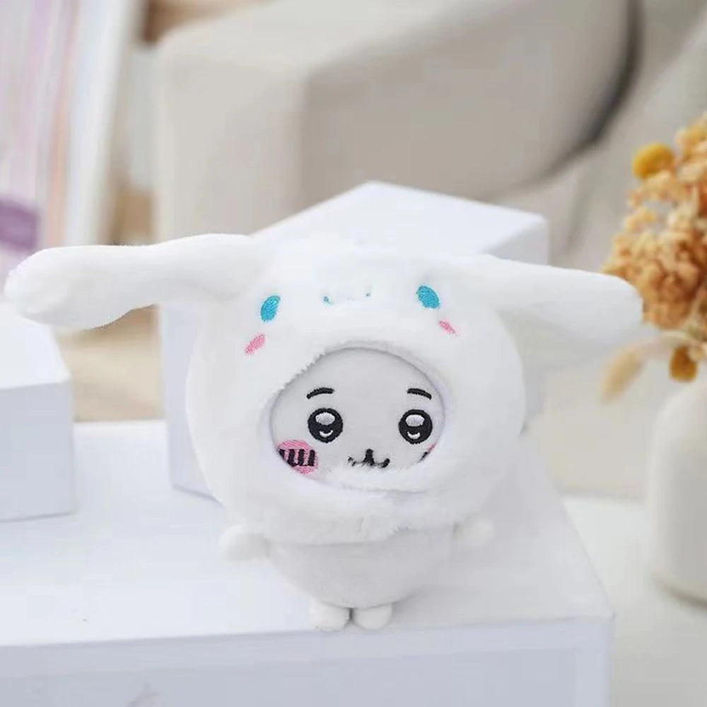 Cute Cross-dressing Chikawas Plush Doll hachiware Sanrio Taiyaki Headgear Self-deprecating Bear Keychain Bag Pendant Girl Gift