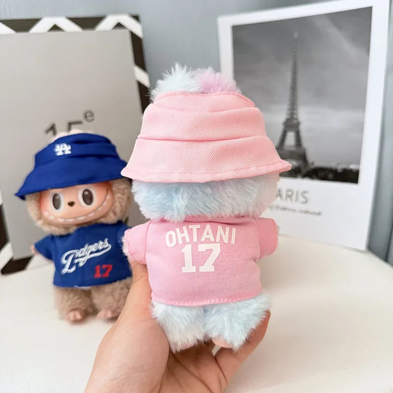 The first, second and third generations of Labubu clothes pendant Labubu sitting baby clothes LA baseball suit trend