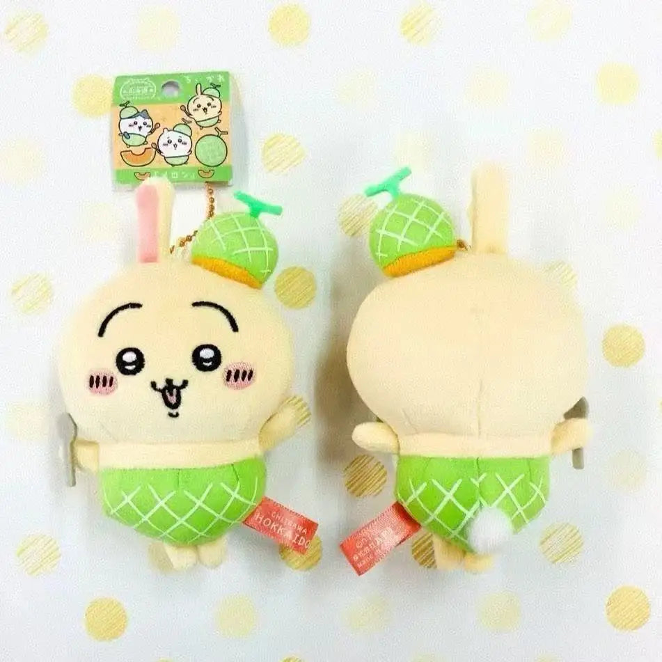Hokkaido Series Cartoon New Chiikawas Cantaloupe Usagi Doll Self-deprecating Bear Plush Toy Bag Pendant Keychain Decoration Gift