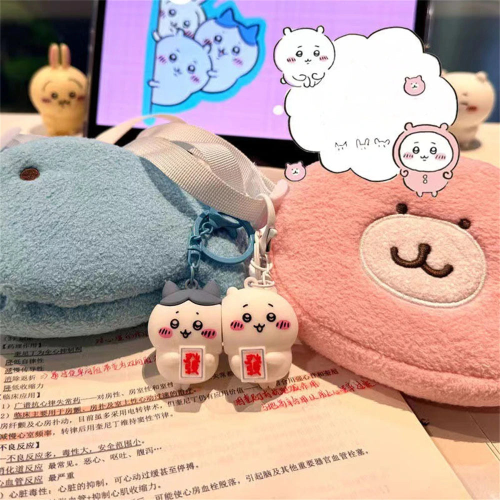 Chiikawa Magnetic Keychain Cute Cartoon Hachiware Chiikawa Doll Pendant Keychains Couple Friends Creative Magnetic Keychain Gift
