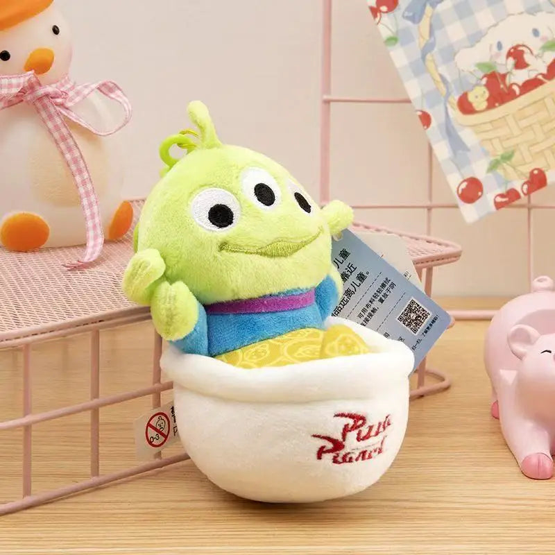 Disney Toy Story Alien Cute Kawaii Three Eyes Boy Plush Pendant School Bag Backpack Pendant Keychain Plush Toy Birthday Gift