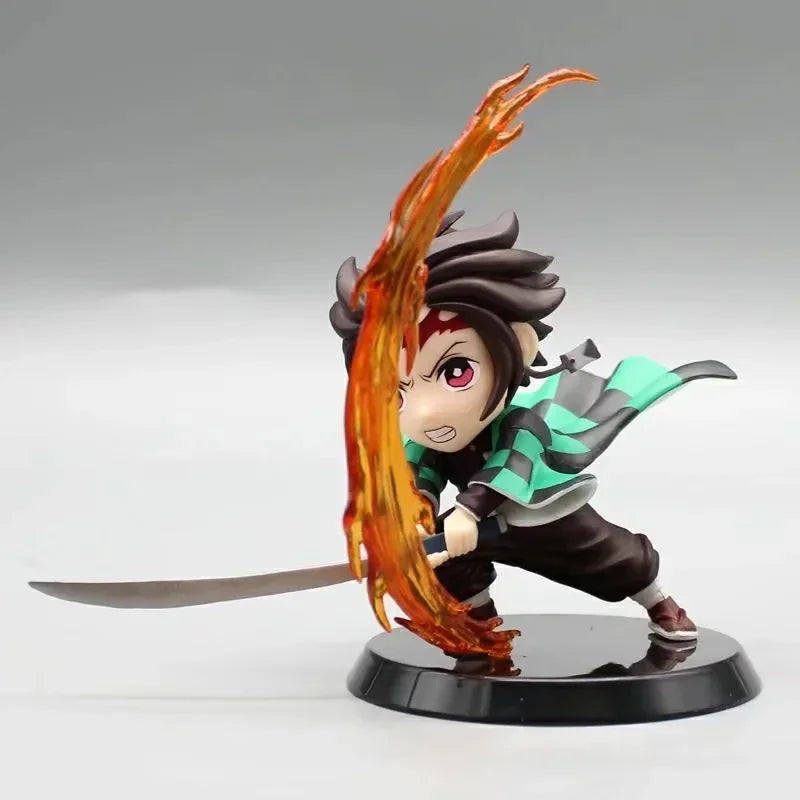 Demon Slayer Figure Kamado Tanjirou Tomioka Giyuu Kanroji Mitsuri Action Figure Q Version Model Cartoon Desktop Decor Toys Gift