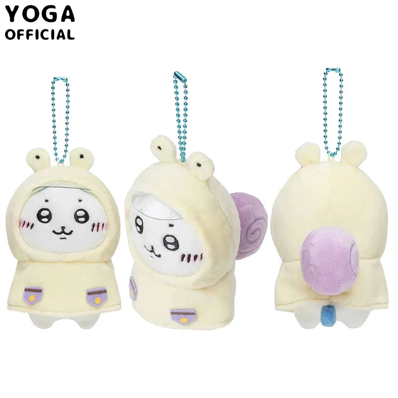 Kawaii Chiikawas Cute Raincoat Plush Doll Pendant Cute Hachiware Usagi Cartoon Bag Charm Gift Plush Keychain