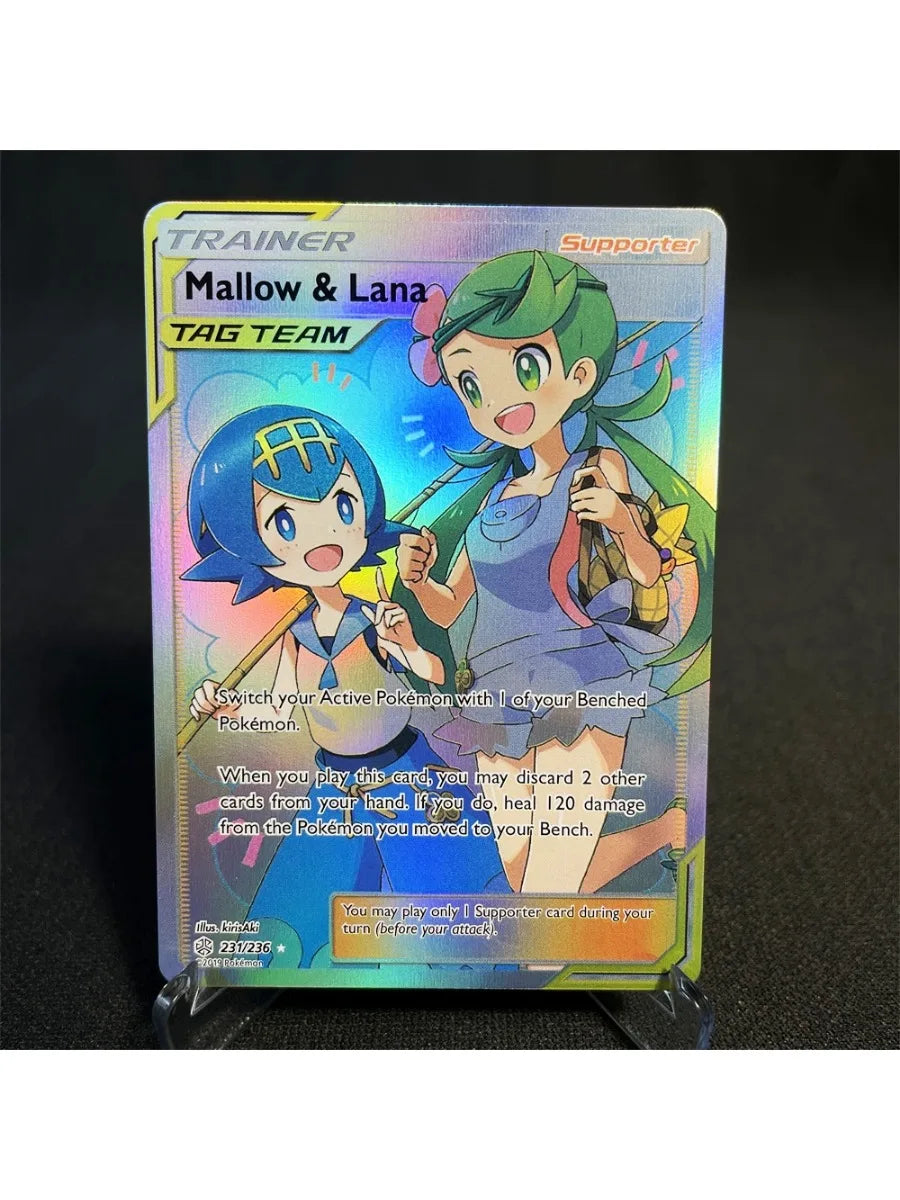 Pokémon Cards Holographic Card Sun & Moon Series Mewtwo Pikachu Paikou Serena Caitlin Collection Cards Toys Gifts Proxy Card
