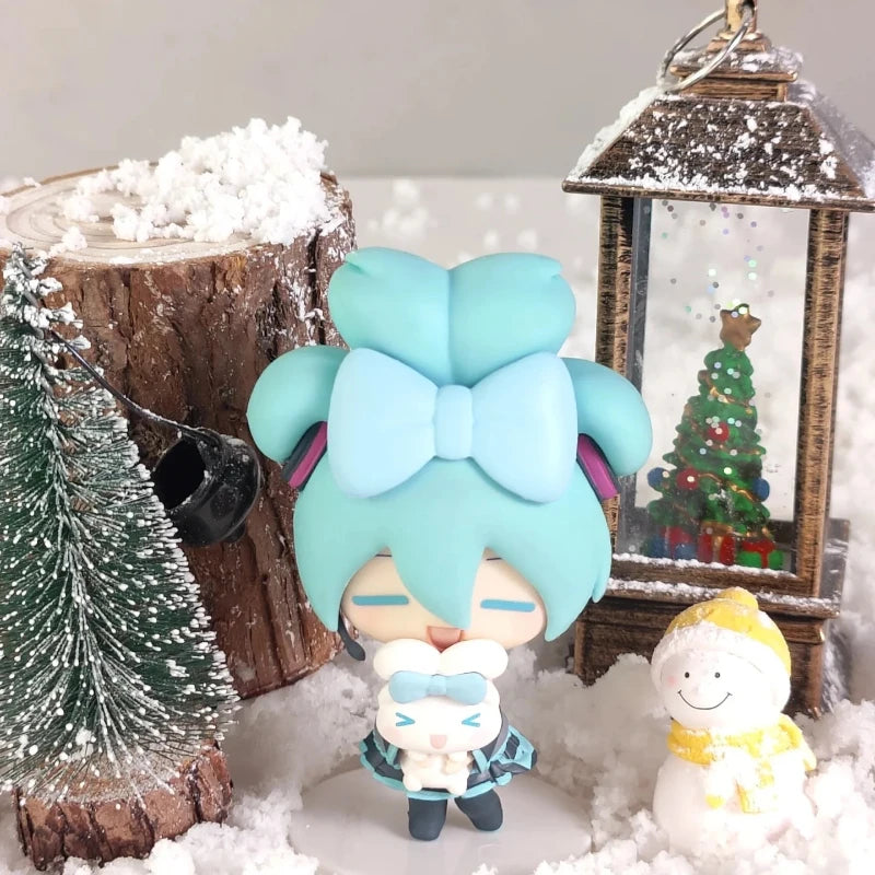Anime Hatsune Miku Cinnamoroll Antion Figure Cute Beautiful Miku Cartoon Figurine Q Version PVC Model Decorations Children Gift