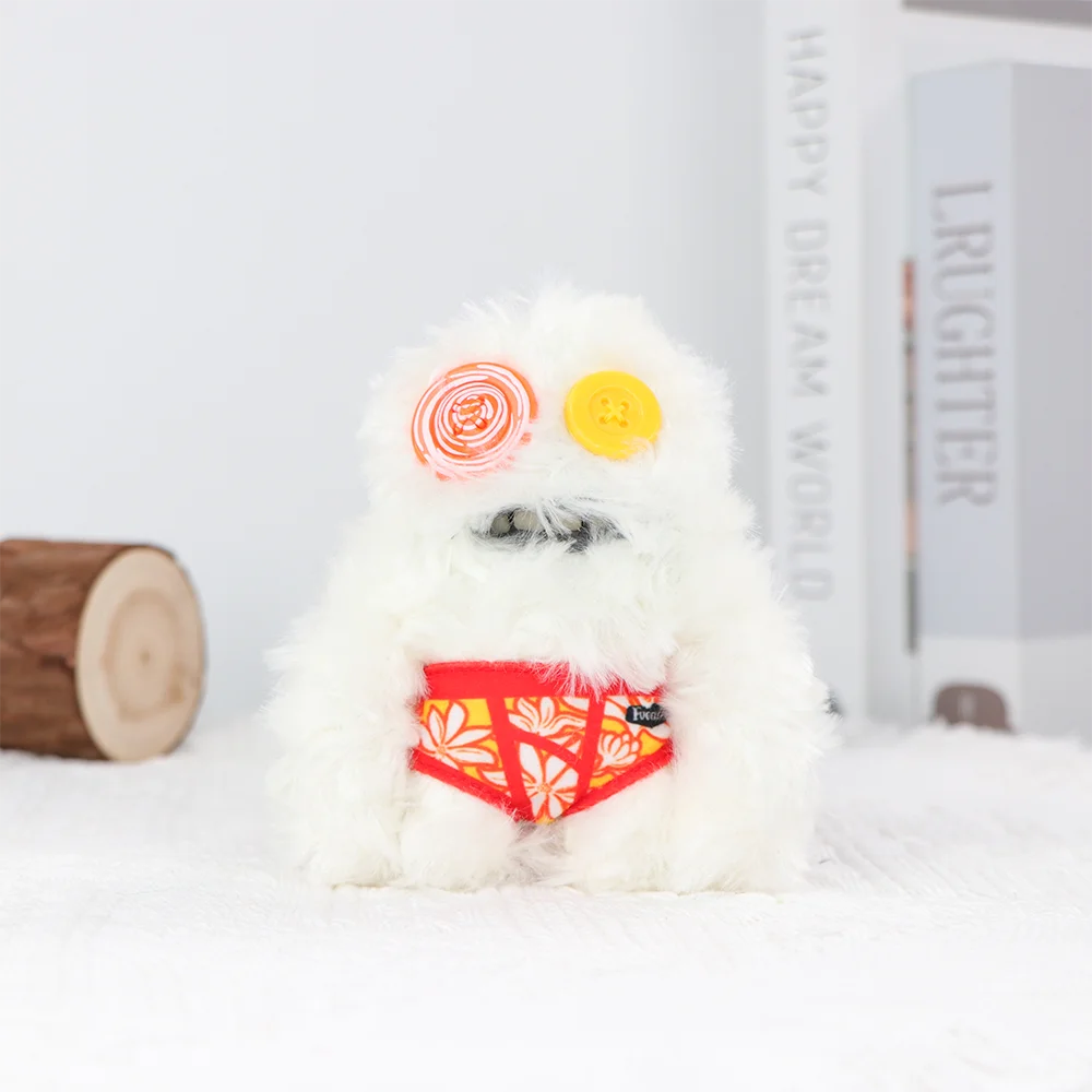 Original Teeth Monsters Pendant Plush Doll Fuggler Funny Ugly Monster Keyrings Keychain Toy Halloween Prank Decoration Gift