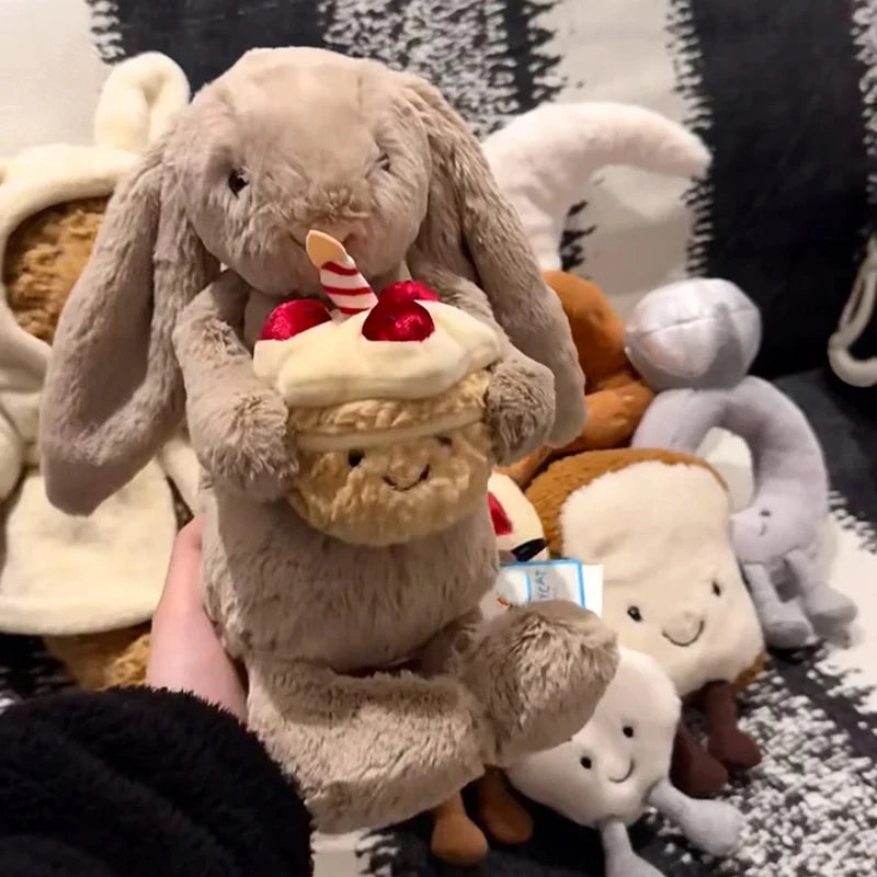 Jelly And Cat 30cm Shy Bonnie Rabbit Holding A Birthday Cake Plush Doll Room Decoration Doll Valentine'S Day Gift Blind Box