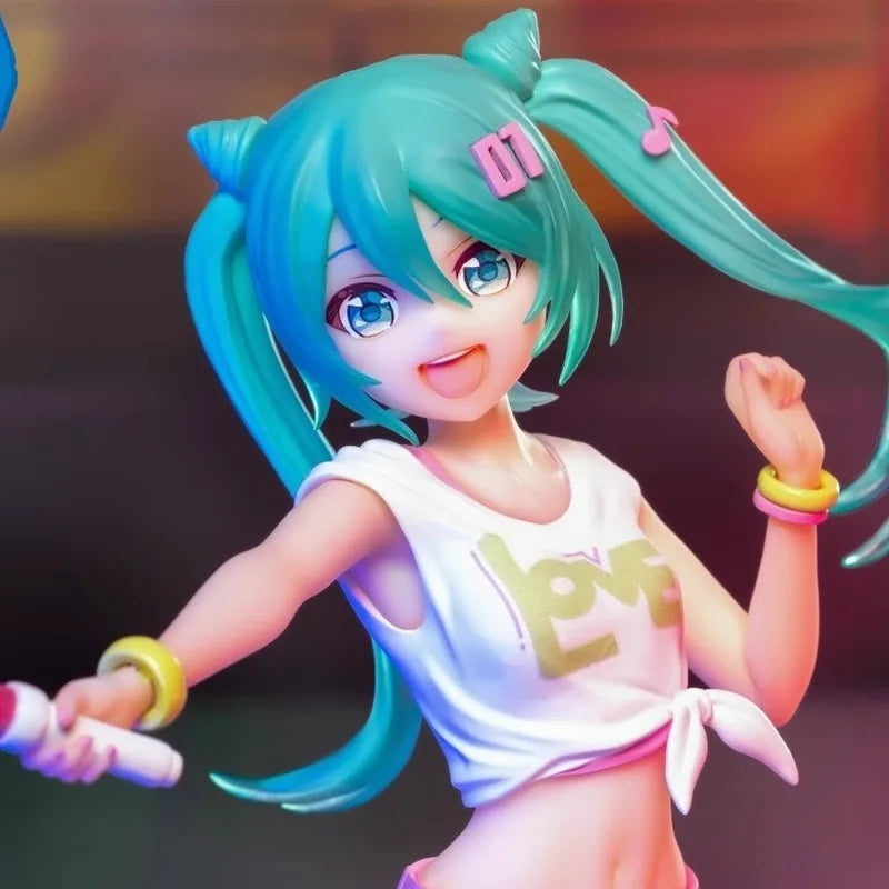 Miku Anime Girl Figurine Desktop Computer Case Decoration Car Gifts Initial Sister Collectible Model Toy Female Idol Statue