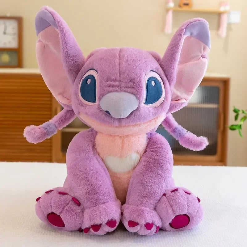 Disney Kawaii Stitch Angel Stuffed Plush Toy Doll Anime Cartoon Figure Soft Animals Pillow Room Decor Peluche Children Gift