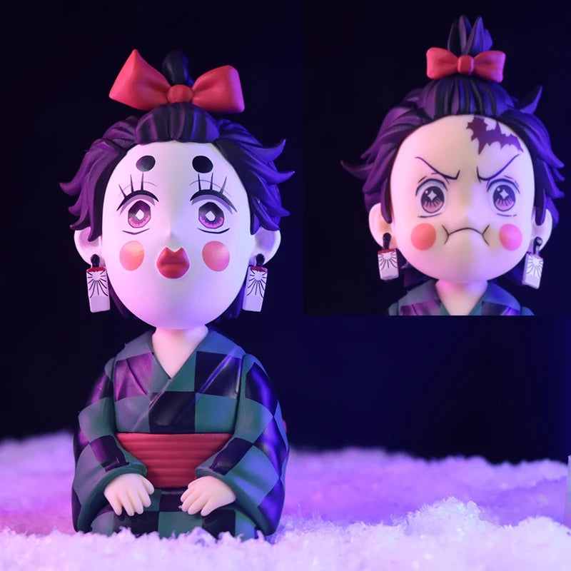 Demon Slayer flower Street Chapter Kamado Tanjirou Boxed Car Decoration Hand Action Figure Ornament Model Original Stock toys