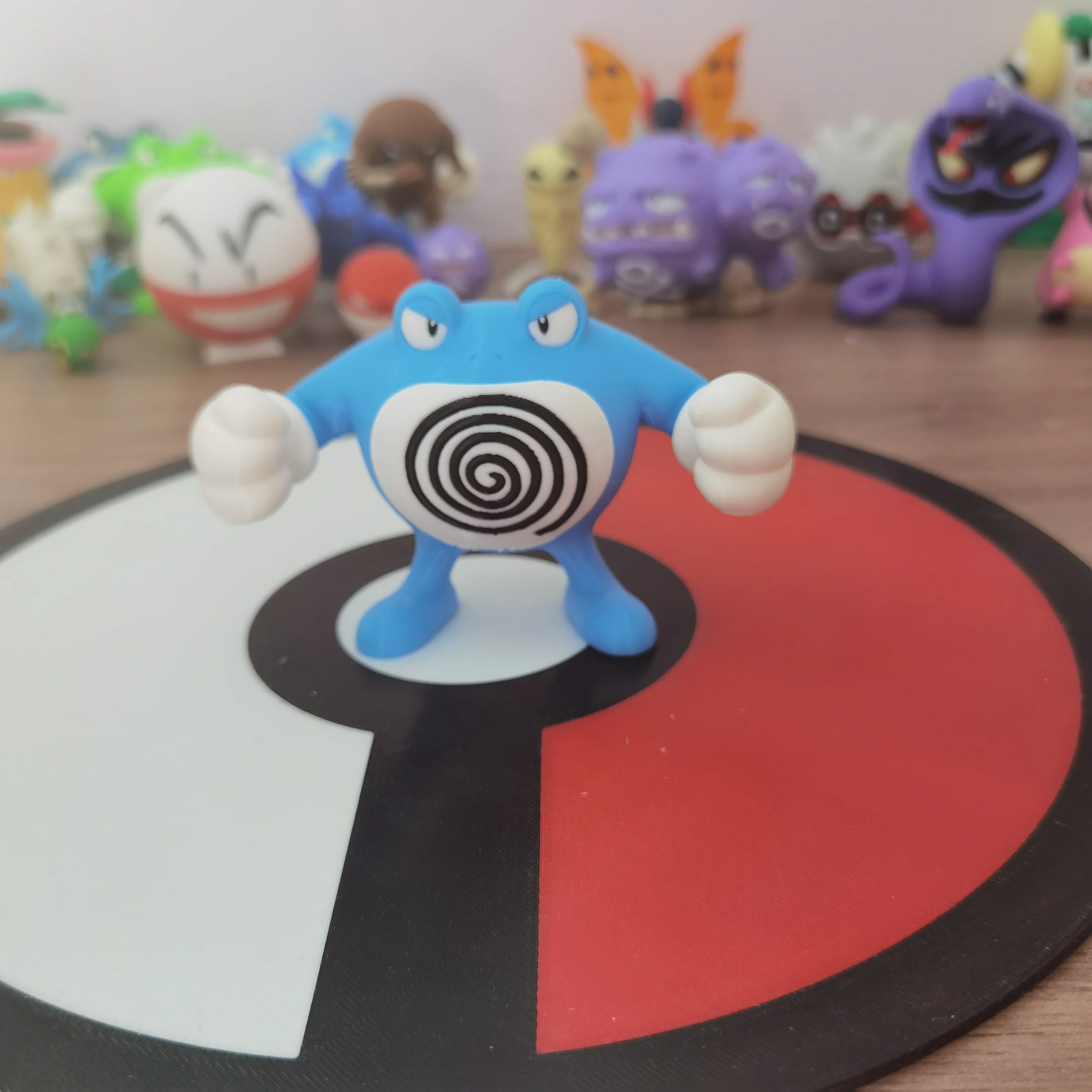 Pokemon Anime Figures Poliwag Poliwhirl Poliwrath Proportion World 1:20 Diy 3d Printing Cartoon Character Desktop Model Toy Gift