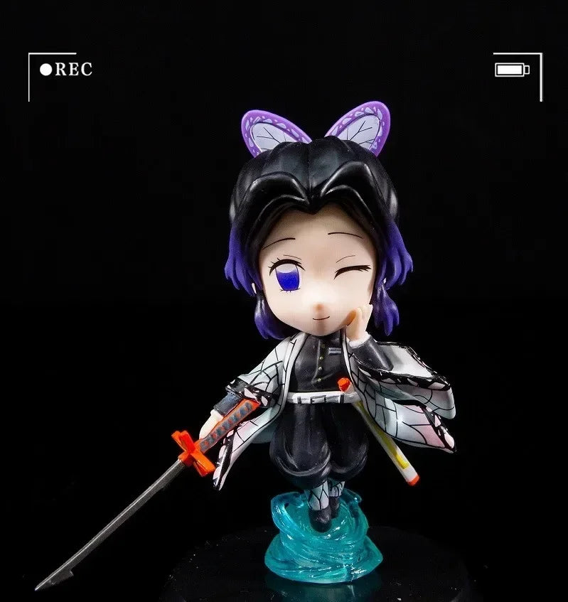 Demon Slayer Figure Kamado Tanjirou Tomioka Giyuu Kanroji Mitsuri Action Figure Q Version Model Cartoon Desktop Decor Toys Gift