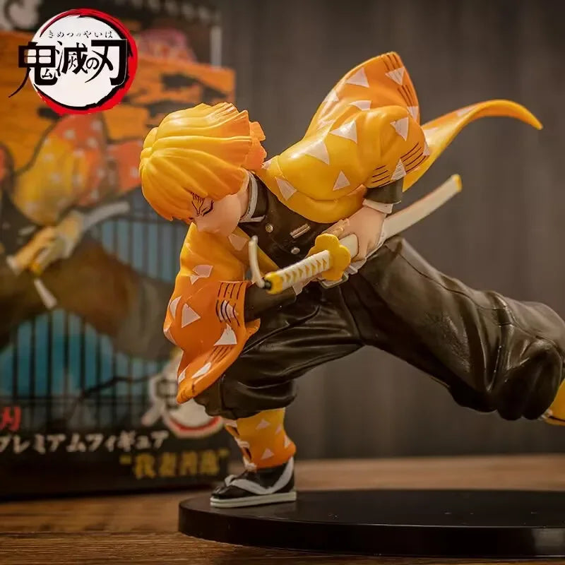 14cm Demon Slayer Figure Agatsuma Zenitsu Action Figure PVC Figurine Model Ornaments Children's Toy Doll Boys Gifts Collectibles