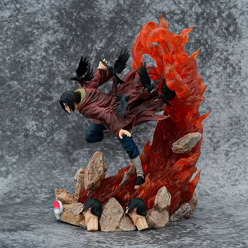 28cm Doll Model Uzumaki Naruto Anime Figures Turn-back Raven-weasel Uchiha Itachi Figurines Car Decoration Kids Toys Gifts