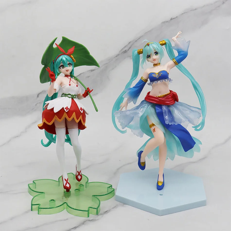 21cm Hatsune Miku Anime Figure Kawaii Thumbelina Vocaloid Wonderland PVC Action Figure Collection Model Doll Ornaments Toys Gift