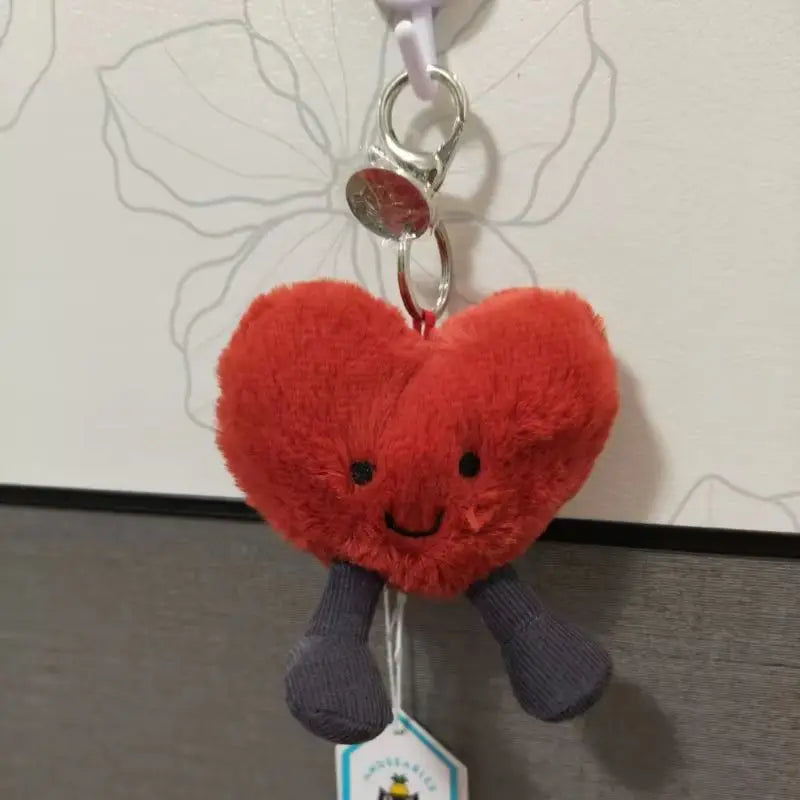 2024 New 16cm Jelly Cat Fun Red Love Pendant Keychain Bag Pendant Accessories Doll Pendant Valentine'S Lovers Day Gifts