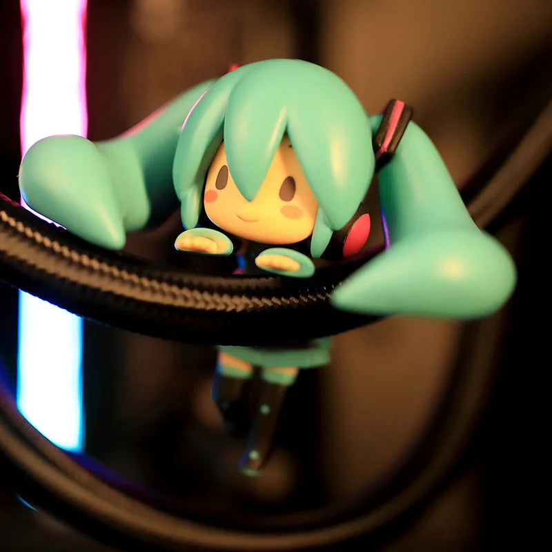 8CM Anime Hatsune Miku Ponytail Cup pressing surface kawaii Q version figure PVC model toys doll Collection Ornament gifts