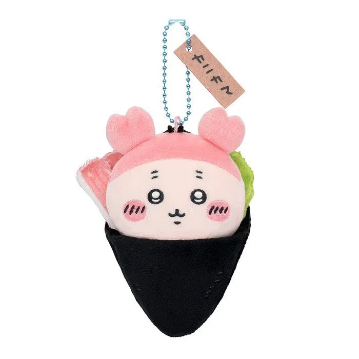 Chiikawa Sushi Series Hachiware Black Tea Cup Usagi Caviar Flying Squirrel Sea Otter Lion Sa Pendant Plush Doll Bag Hanging Gift