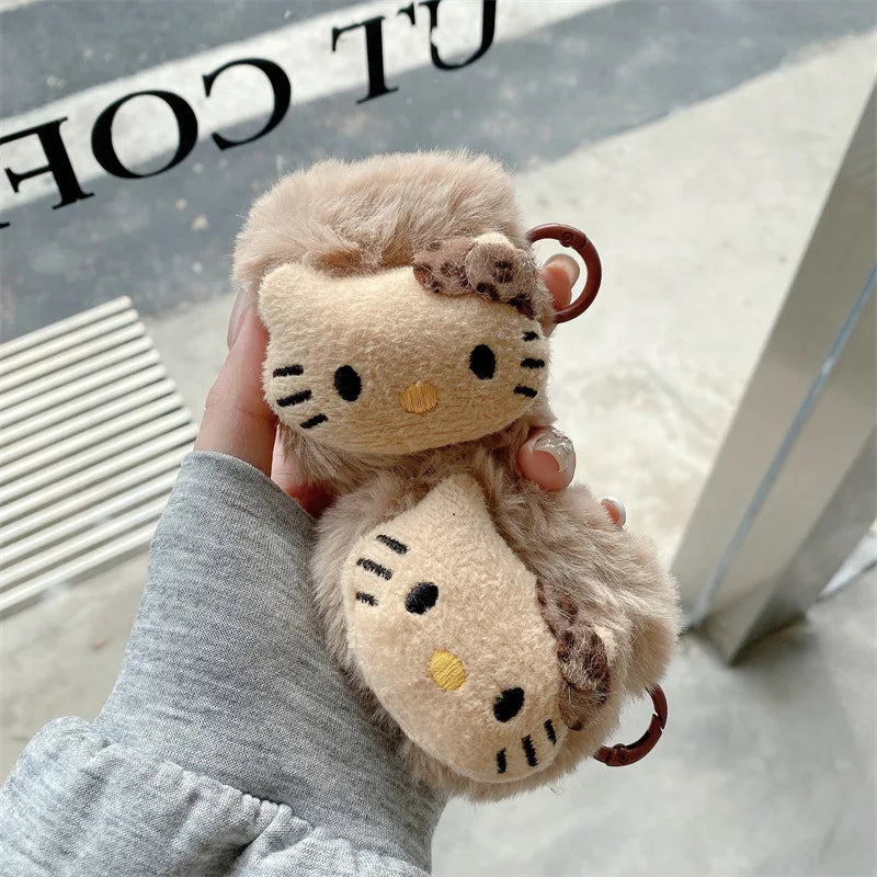For Airpods 4 Case 2024,Hello Kitty Brown Plush Protective Earphone TPU Cover For Airpods 4 Case/Airpods Pro 2 Caae Girls Women