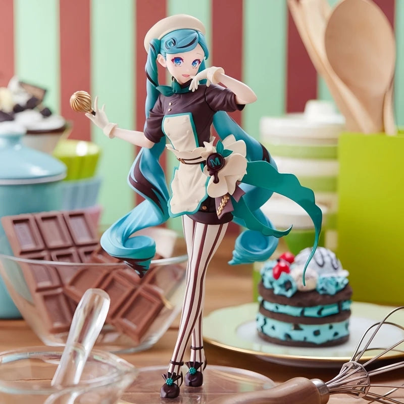 21cm Hatsune Miku Figure Hatsune Miku Chocolate Pastry Chef Figure Collection Luminasta Series Ko Model Toy Gift Customized