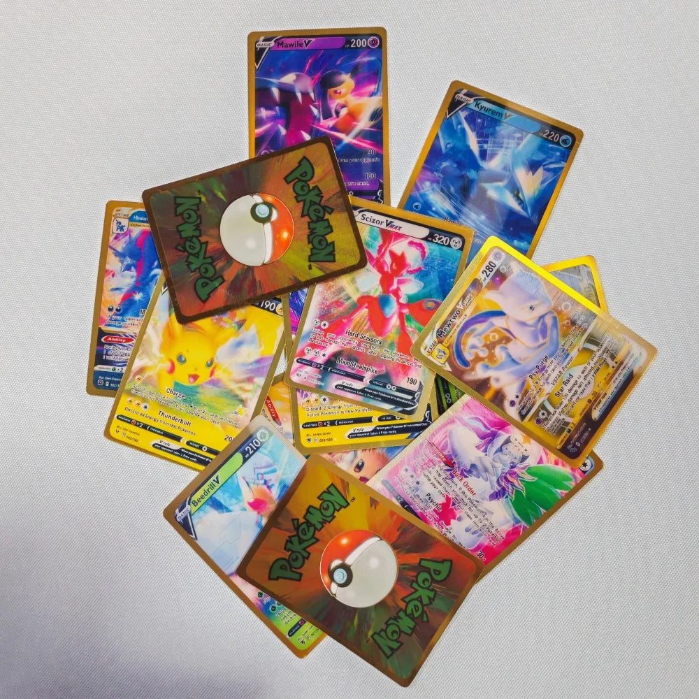 New Pokemon 3D Shining Rainbow Cards English Vmax Gx Charizard Pikachu Trading Game Collection Battle Card Children Toys Gift