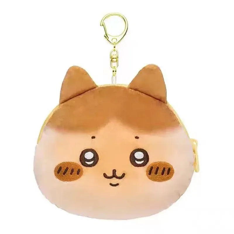 Kawaii Chiikawa Dorayaki Plush Backpack Pendant Anime Usagi Girl's Heart Cute Pinch Bread Plush Headphones Bag Coin Purse