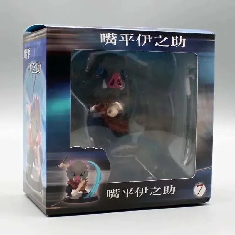 Demon Slayer Figure Kamado Tanjirou Tomioka Giyuu Kanroji Mitsuri Action Figure Q Version Model Cartoon Desktop Decor Toys Gift