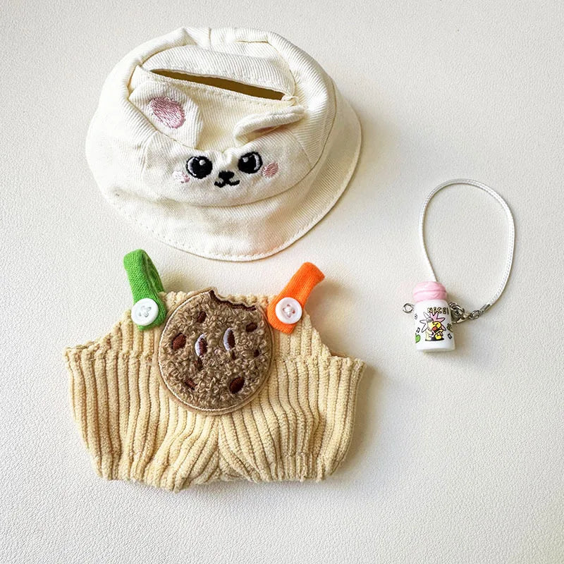 Labubu I II Idol Dolls Sitting Party Clothing Outfit 17cm Mini Plush Doll'S Clothes Bib Pants Fruit Animal Overalls Accessories