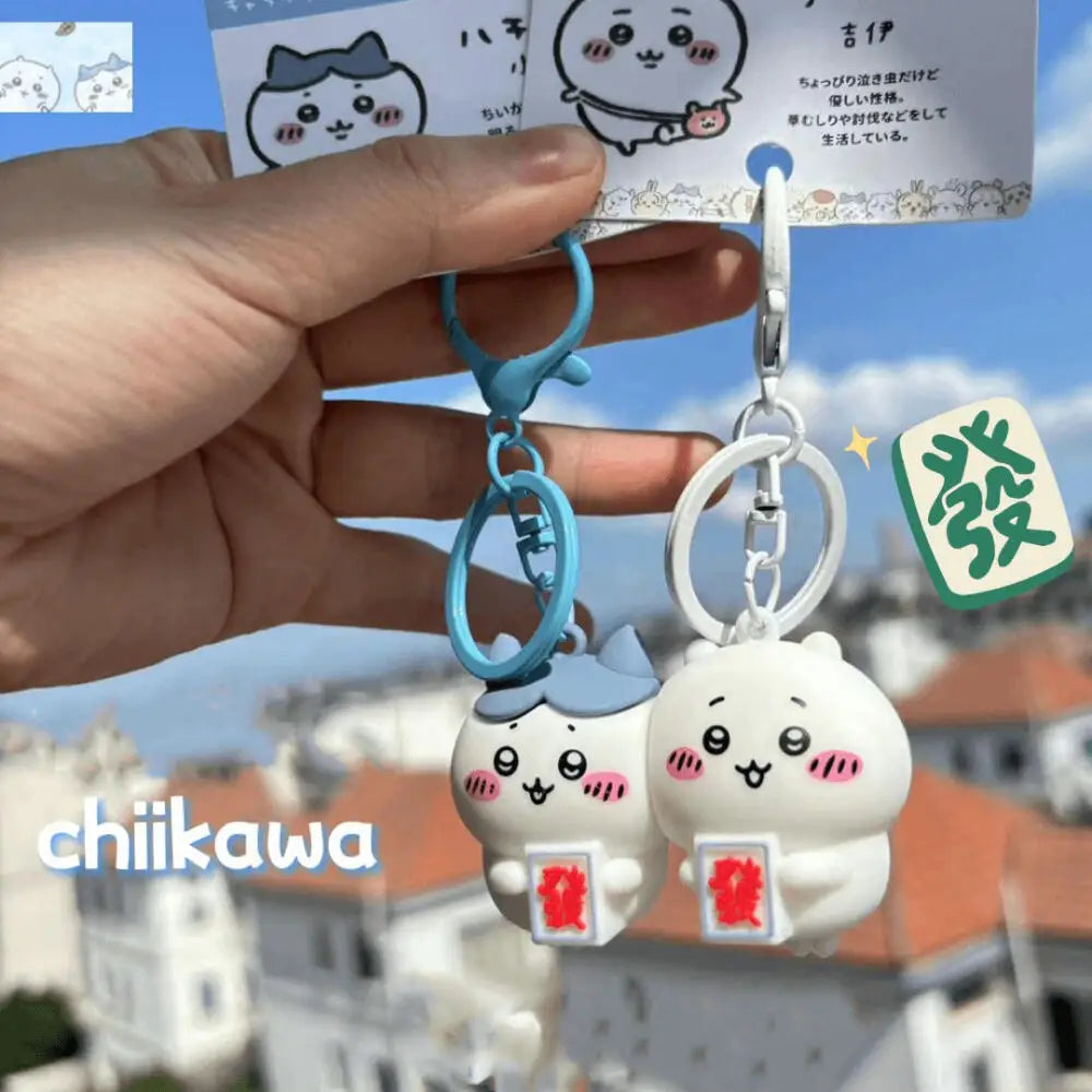 Chiikawa Magnetic Keychain Cute Cartoon Hachiware Chiikawa Doll Pendant Keychains Couple Friends Creative Magnetic Keychain Gift