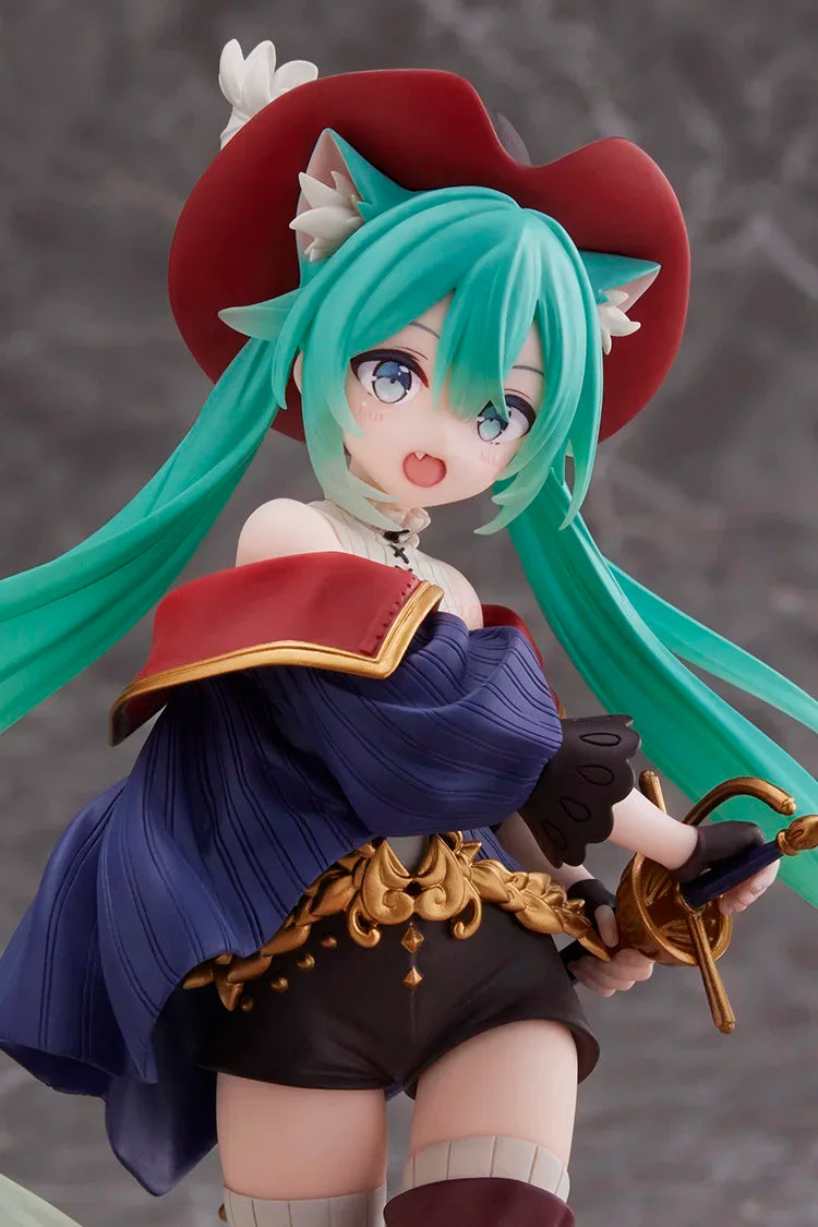 Taito Hatsune Miku Figure Wonderland Puss In Boots Anime Action Figurines Collection Model Statue Doll Toys Kid Gift
