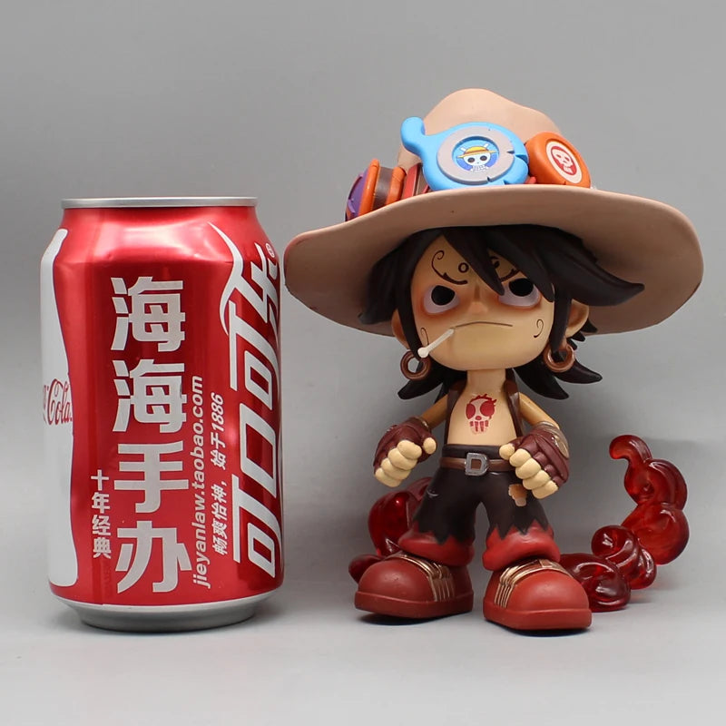 One Piece Zoro Figure Action Gk Q Version Portgas D Ace Figure Cowboy Figurine Anime PVC Model Car Decoration Cute Dolls Toys
