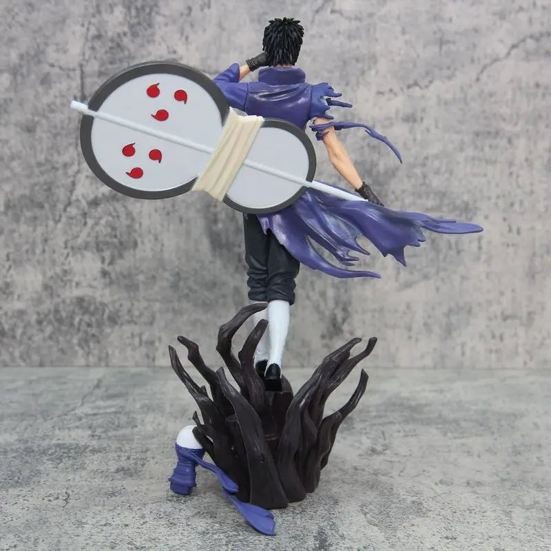 27cm Naruto Anime Figures Gk Ten Year Ninja Uchiha Obito Akatsuki Double Head Interchange Model Action Doll Collectable Boy Toys