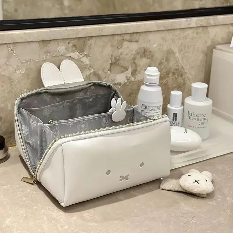 Miffy Rabbit Cute Shape Hand Makeup Bag Kawaii Multi-functional Portable Toiletry Storage Bag Toy Gift for Girls