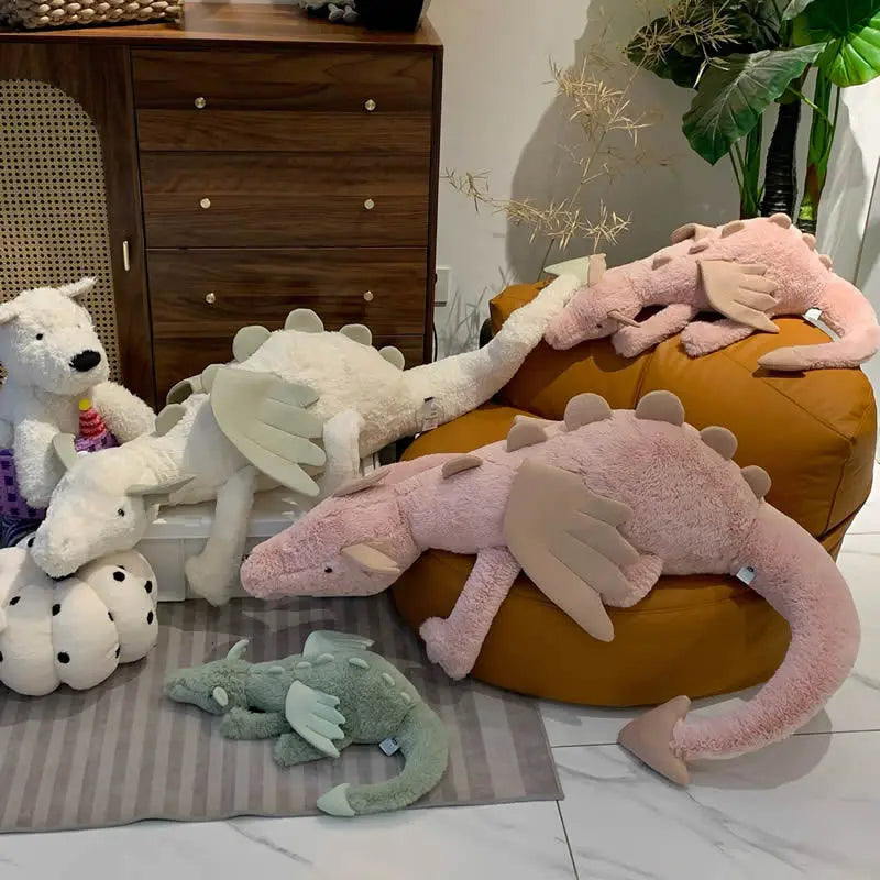 Jellycat With Tags Jellycat Feilong Series Plush Toy Sky Blue Snow Dragon Throw Pillow Doll Stuffed Holiday Birthday Gift To